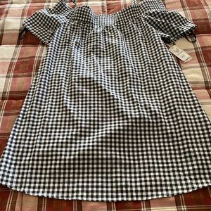 Off the shoulder summer gingham dress